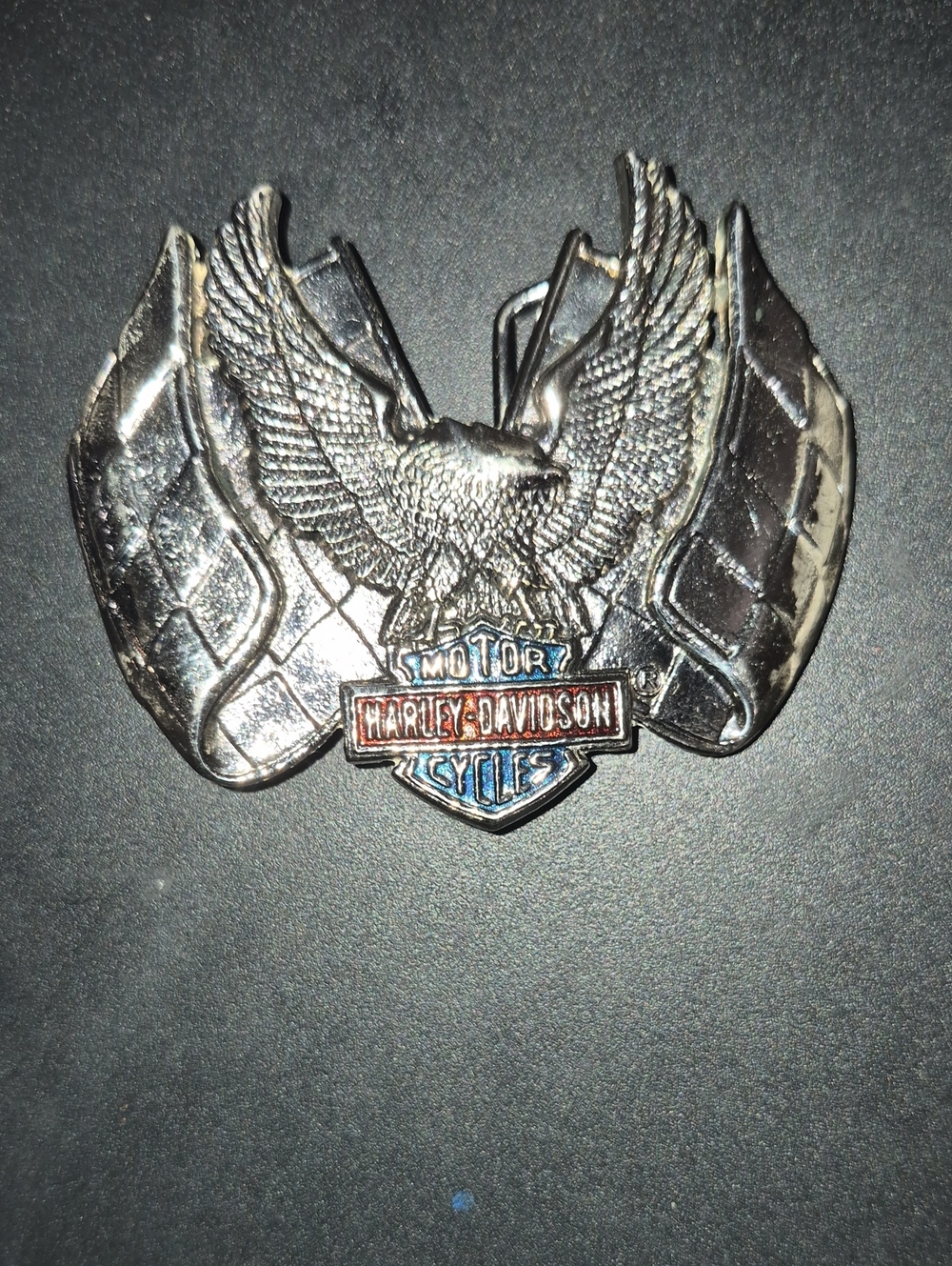 Vintage Harley-Davidson Men's Silver Eagle Belt Buckle - Silver